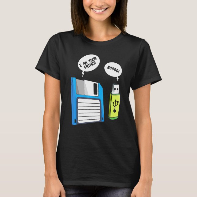 Usb Diskette Floppy Disc Fathers Day Computer Prog T-Shirt (Front)
