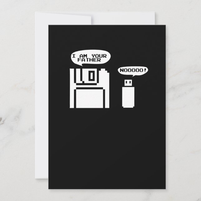 USB Floppy Disc I Am Your Father Noooo Invitation (Front)