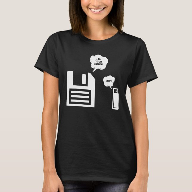 USB Floppy Disk  I Am Your Father Geek Nerd T-Shirt (Front)