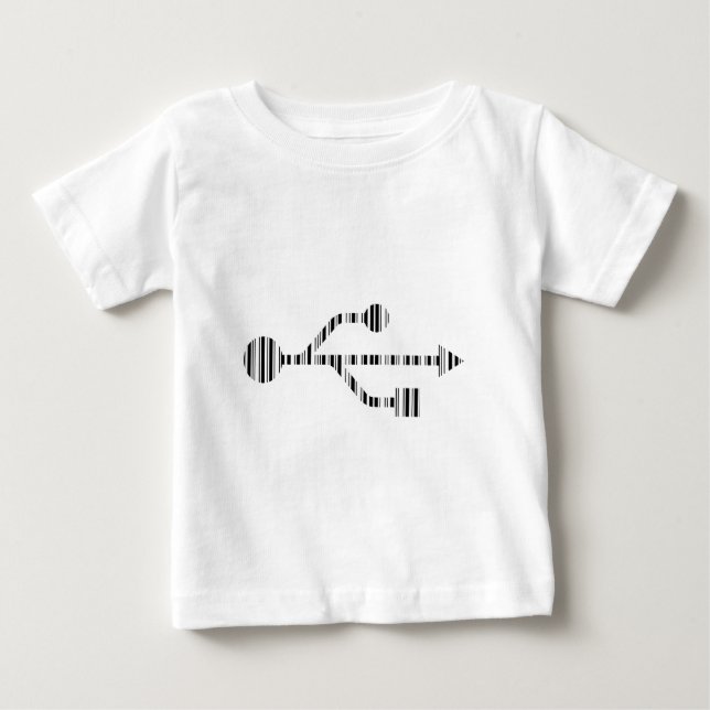 USB LOGO BAR CODE Computer Barcode Pattern Design Baby T-Shirt (Front)