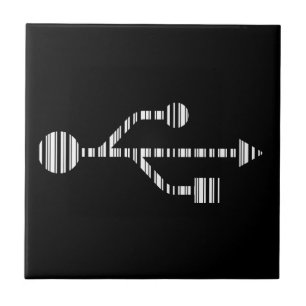 USB LOGO BAR CODE Computer Barcode Pattern Design Ceramic Tile