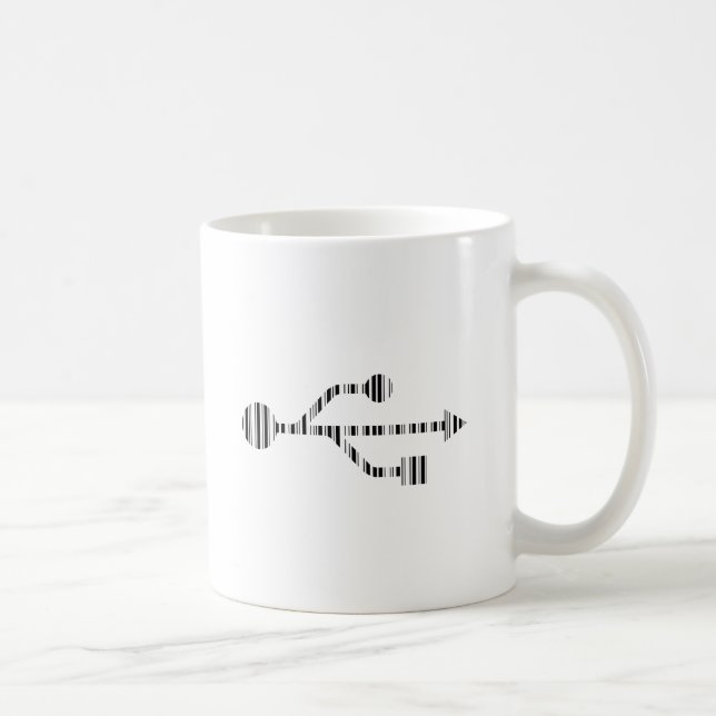 USB LOGO BAR CODE Computer Barcode Pattern Design Coffee Mug (Right)