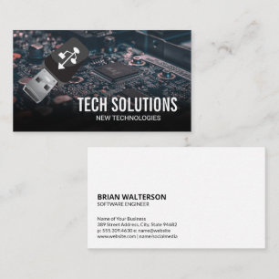 Usb Logo   Circuit Board Tech Business Card