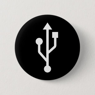 USB logo computer geek button badge