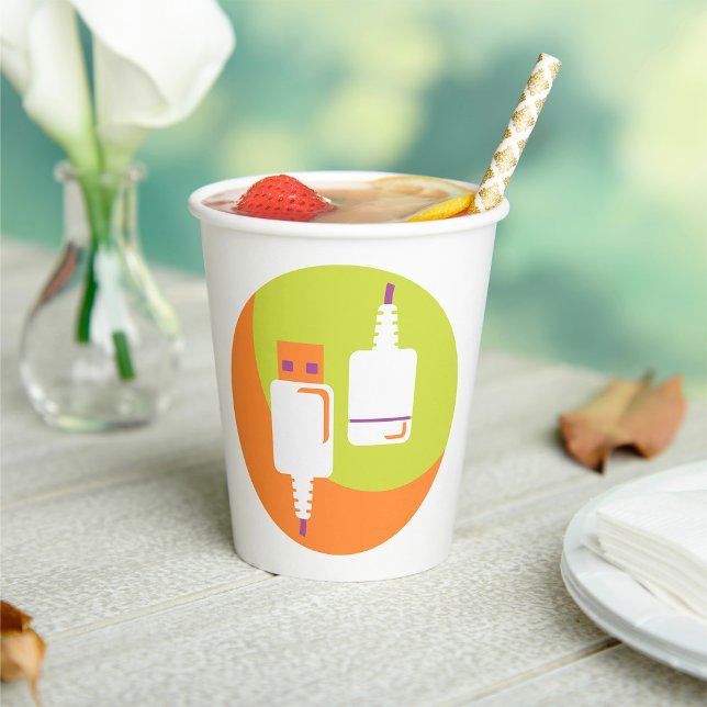 USB Plug Icon Paper Cups (Creator Uploaded)