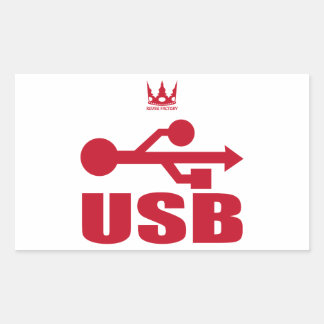 USB (red) Rectangular Sticker