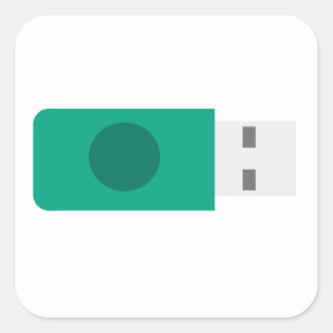USB Stick Square Sticker