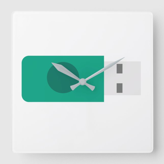 USB Stick Square Wall Clock (Front)