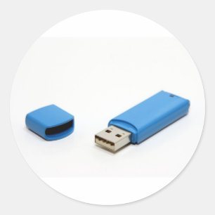 USB Thumb Drive Classic Round Sticker