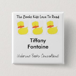 Usborne Books duck name tag 15 Cm Square Badge