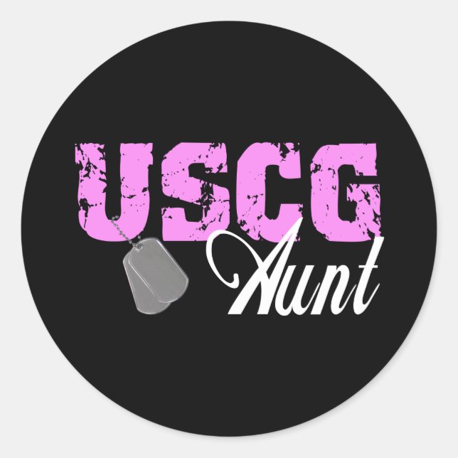 uscg99aunt2blk classic round sticker (Front)