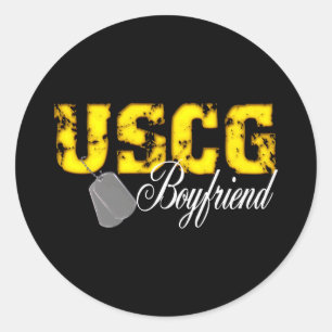 uscg99boyfriendblk classic round sticker
