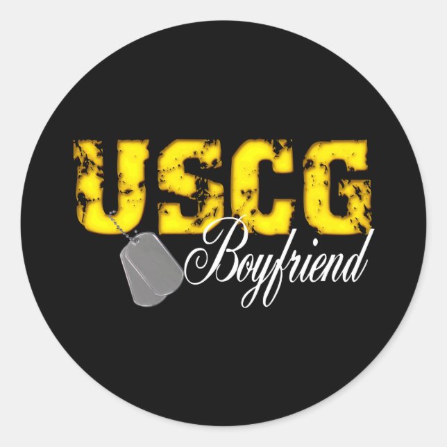 uscg99boyfriendblk classic round sticker (Front)