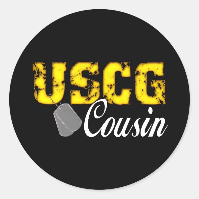 uscg99cousinblk classic round sticker (Front)