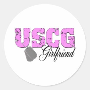 uscg99girlfriend2 classic round sticker