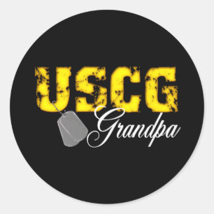 uscg99grandpablk classic round sticker