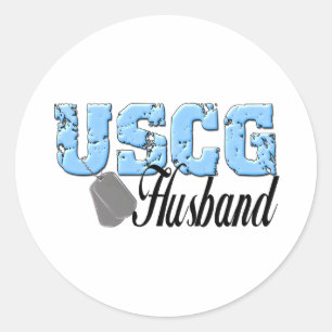uscg99husband3 classic round sticker