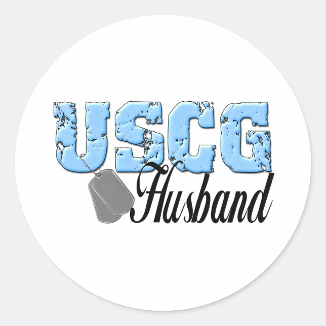 uscg99husband3 classic round sticker (Front)