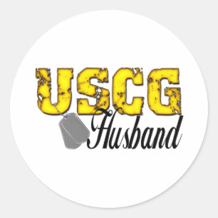 uscg99husband classic round sticker