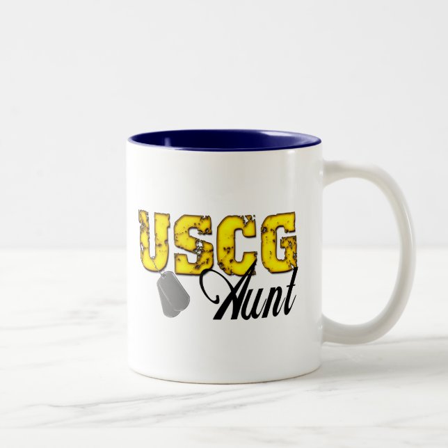 USCG Aunt Two-Tone Coffee Mug (Right)