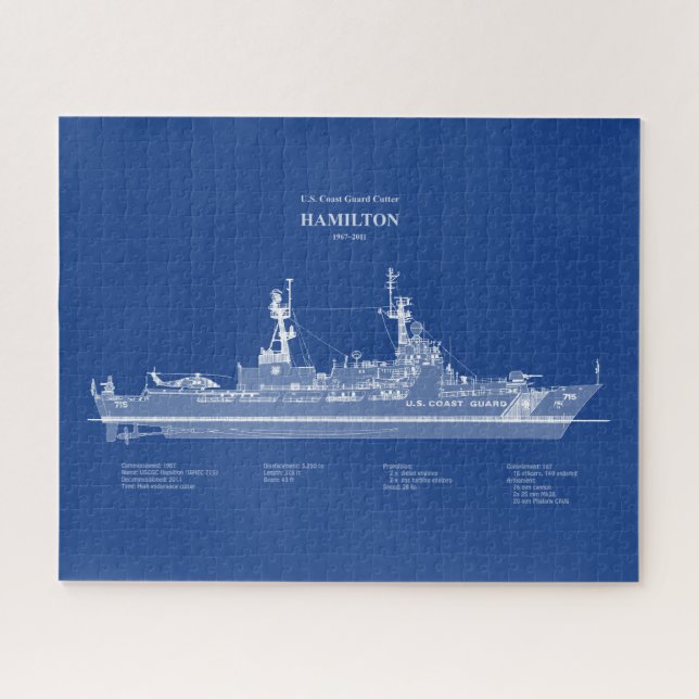 USCG Cutter Hamilton whec-715 - ABD Jigsaw Puzzle (Horizontal)