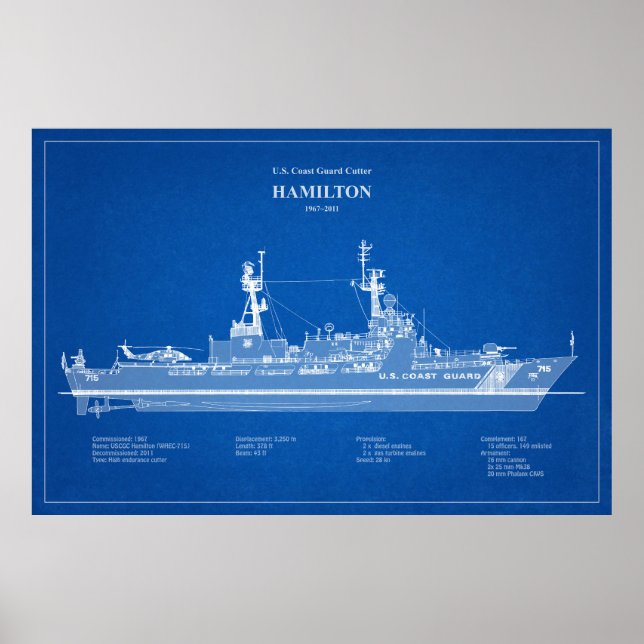 USCG Cutter Hamilton whec-715 - ABD Poster (Front)