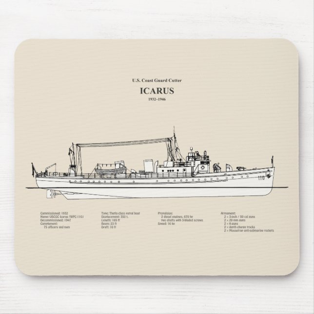 USCG Cutter Icarus wpc-110 - SBD Mouse Pad (Front)