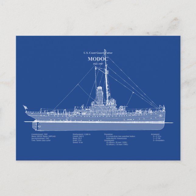 USCG Cutter Modoc wpg-46 - ABD Postcard (Front)