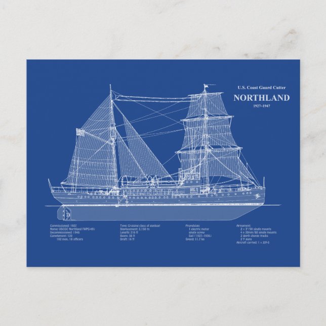 USCG Cutter Northland wpg-49 – ABD Postcard (Front)
