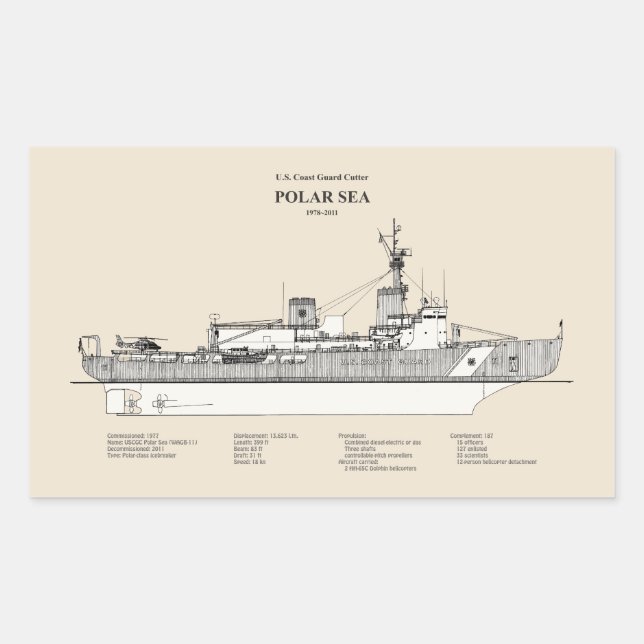 USCG Cutter Polar Sea wagb-11 - SBD Rectangular Sticker (Front)
