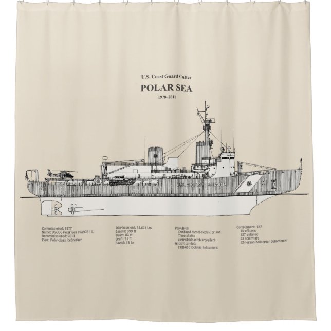 USCG Cutter Polar Sea wagb-11 - SBD Shower Curtain (Front)