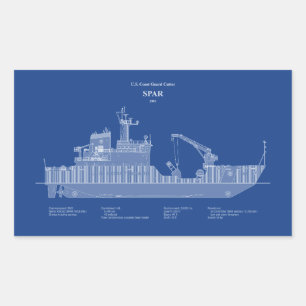 USCG Cutter Spar wlb-206 – ABD Rectangular Sticker