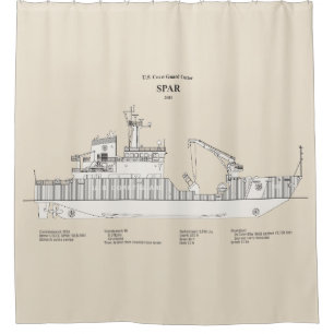 USCG Cutter Spar wlb-206 - SBD Shower Curtain