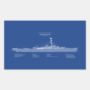 USCG Cutter Spencer wpg-36 - ABD Rectangular Sticker