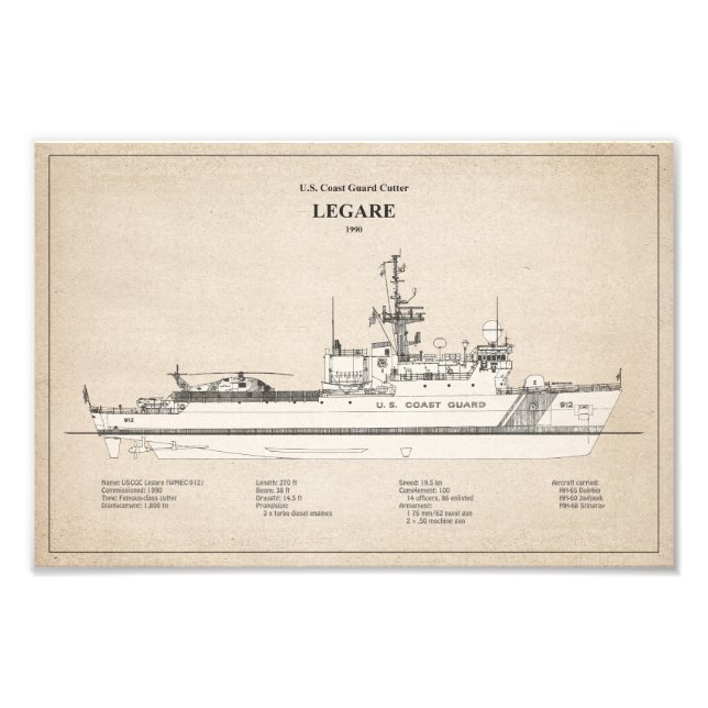 USCG Legare wmec-912 - SBD Photo Print (Front)