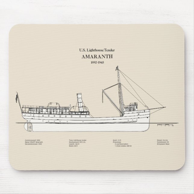USCG Lighthouse Tender Amaranth - SBD Mouse Pad (Front)