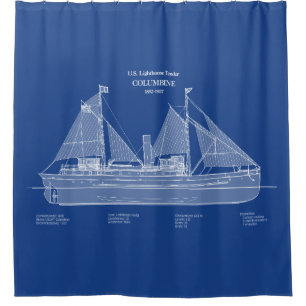 USCG Lighthouse Tender Columbine – ABD Shower Curtain