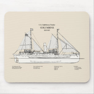 USCG Lighthouse Tender Columbine - SBD Mouse Pad