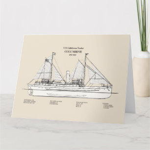 USCG Lighthouse Tender Columbine - SBD Thank You Card