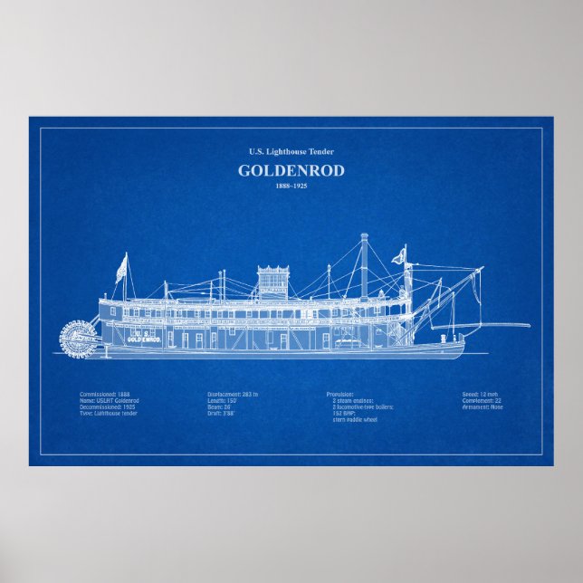 USCG Lighthouse Tender Goldenrod – ABD Poster (Front)