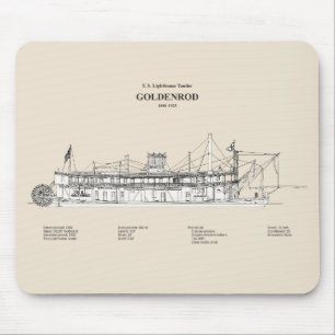 USCG Lighthouse Tender Goldenrod - SBD Mouse Pad