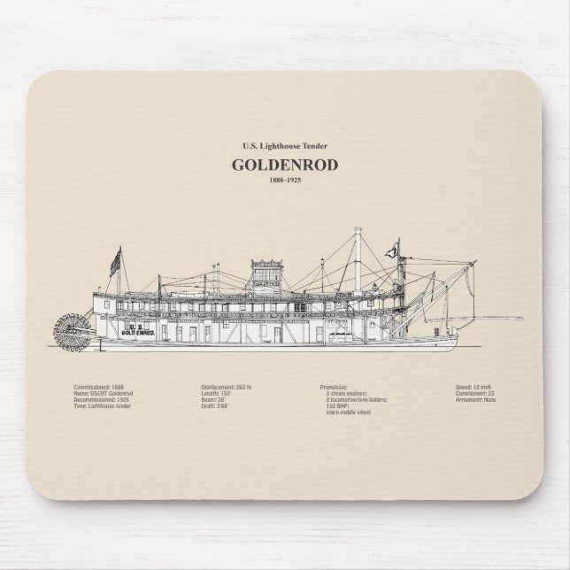 USCG Lighthouse Tender Goldenrod - SBD Mouse Pad (Front)