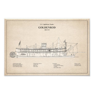 USCG Lighthouse Tender Goldenrod - SBD Photo Print