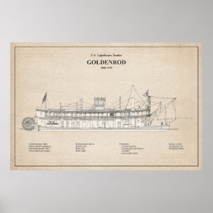 USCG Lighthouse Tender Goldenrod - SBD Poster