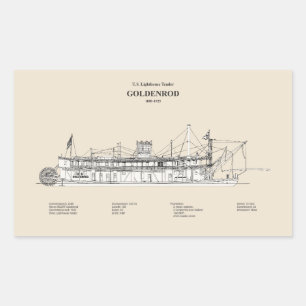 USCG Lighthouse Tender Goldenrod - SBD Rectangular Sticker