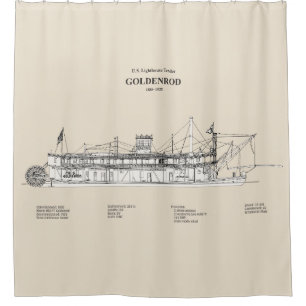 USCG Lighthouse Tender Goldenrod - SBD Shower Curtain