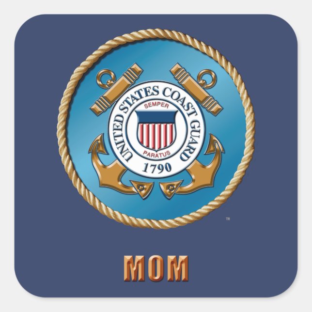 USCG Mum Square Stickers, Glossy Sticker (Front)