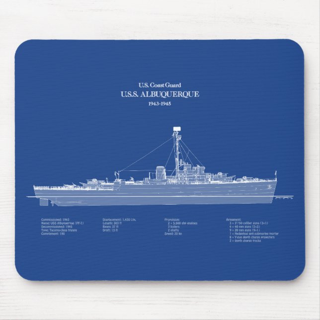USCG USS Albuquerque PF-7 – ABD Mouse Pad (Front)