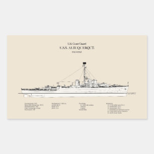 USCG USS Albuquerque PF-7 – SBD Rectangular Sticker