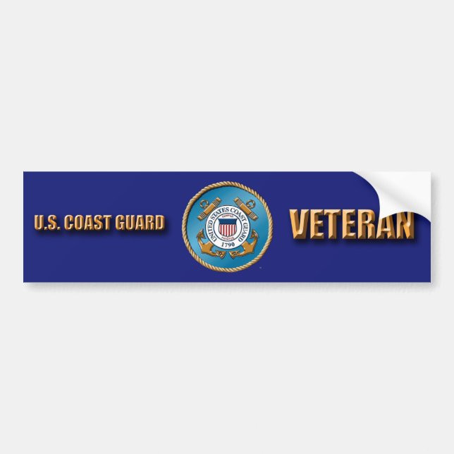 USCG Veteran Bumper Sticker (Front)